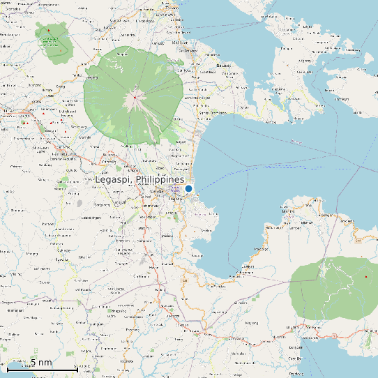 Map of Legaspi, Philippines Tide Prediction Station