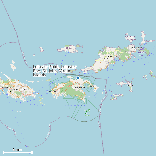 Map of Leinster Point, Leinster Bay, St. John, Virgin Islands Tide Prediction Station