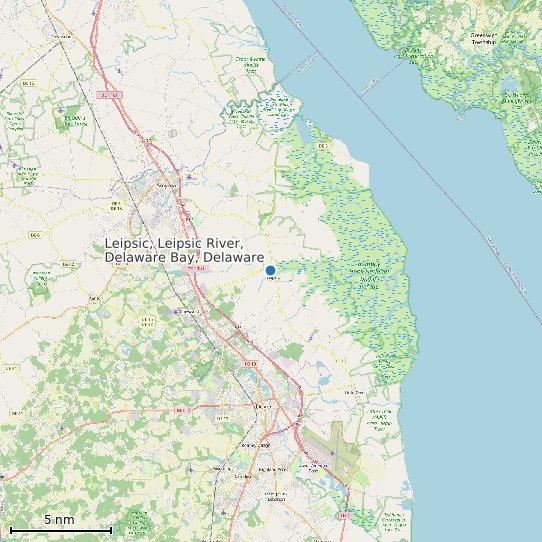 Map of Leipsic, Leipsic River, Delaware Bay, Delaware Tide Prediction Station
