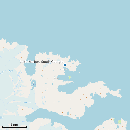 Map of Leith Harbor, South Georgia Tide Prediction Station