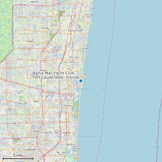 Map of Bahia Mar Yacht Club, Fort Lauderdale, Florida Tide Prediction Station