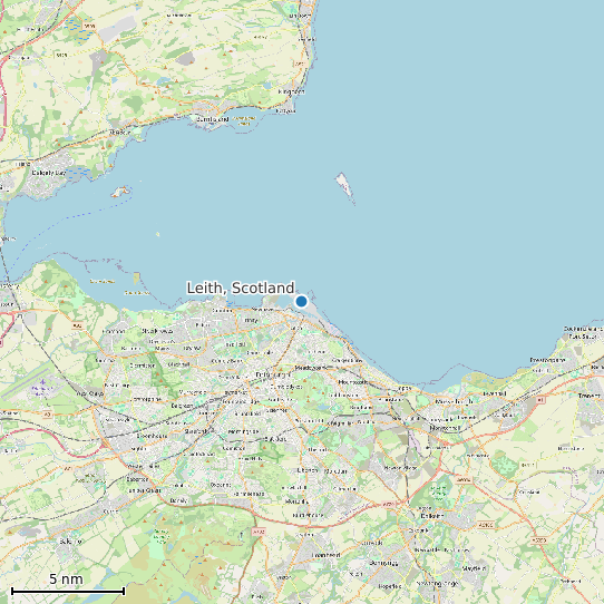 Map of Leith, Scotland Tide Prediction Station