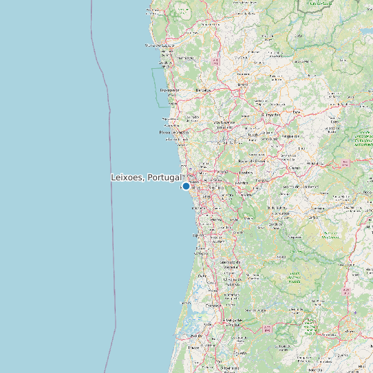 Map of Leixoes, Portugal Tide Prediction Station