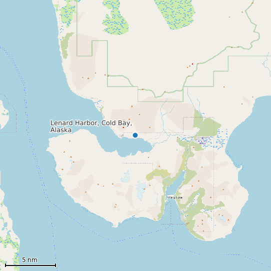 Map of Lenard Harbor, Cold Bay, Alaska Tide Prediction Station