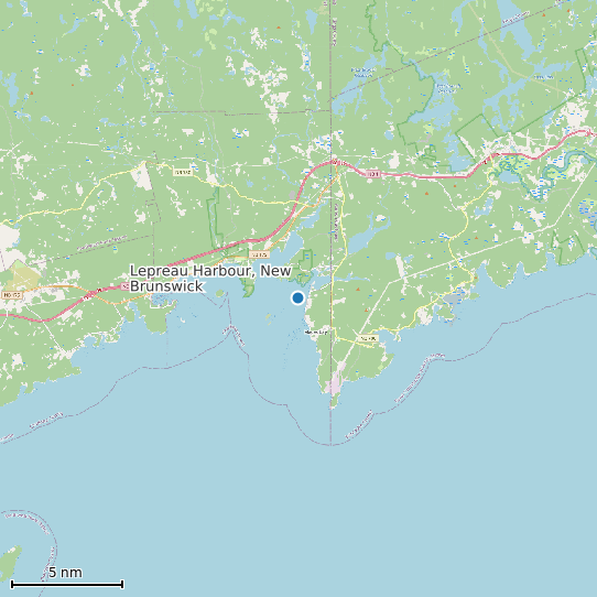 Map of Lepreau Harbour, New Brunswick Tide Prediction Station