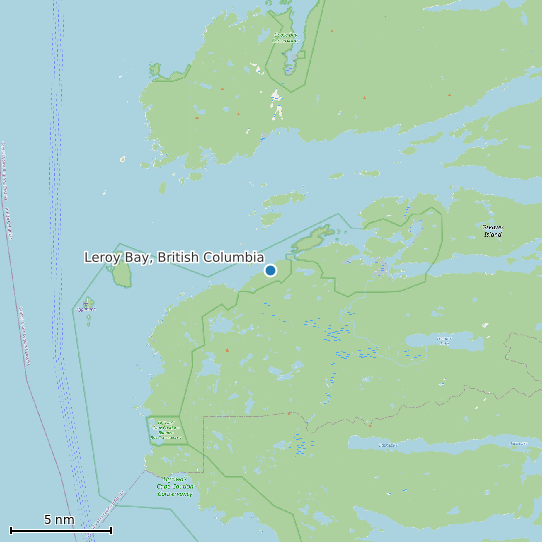 Map of Leroy Bay, British Columbia Tide Prediction Station