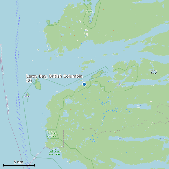 Map of Leroy Bay, British Columbia (2) Tide Prediction Station