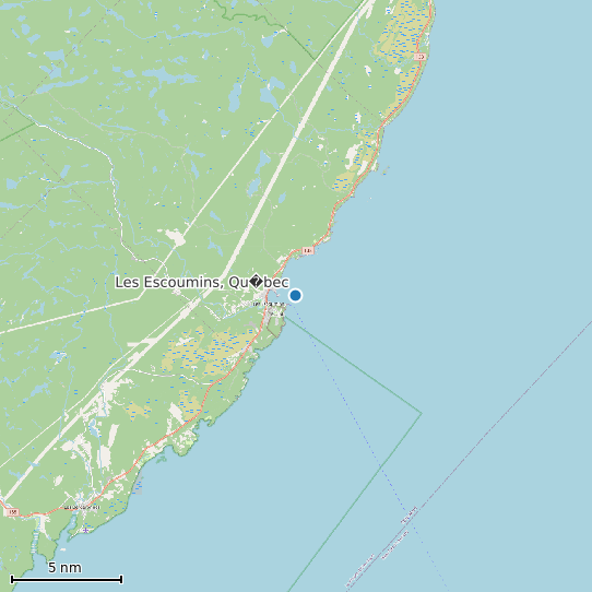 Map of Les Escoumins, Qu�bec Tide Prediction Station