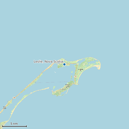 Map of Leslie, Nova Scotia Tide Prediction Station