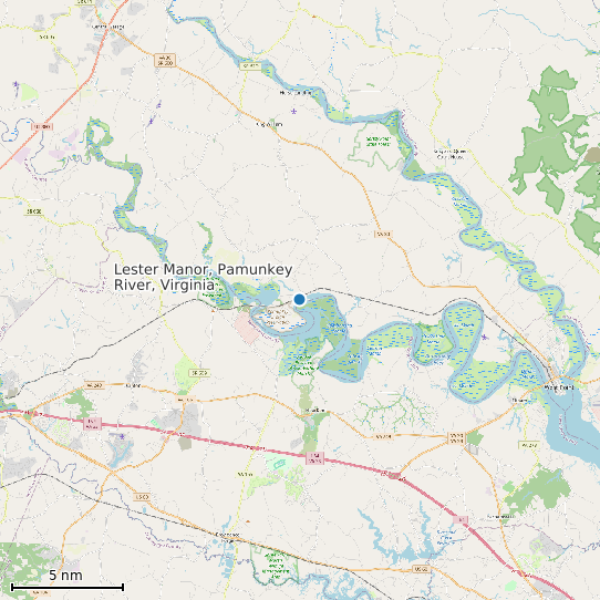 Map of Lester Manor, Pamunkey River, Virginia Tide Prediction Station
