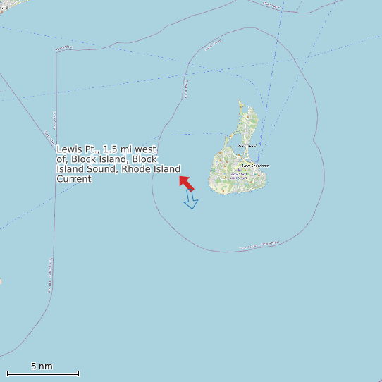 Map of Lewis Pt., 1.5 mi west of, Block Island, Block Island Sound, Rhode Island Current Prediction Station