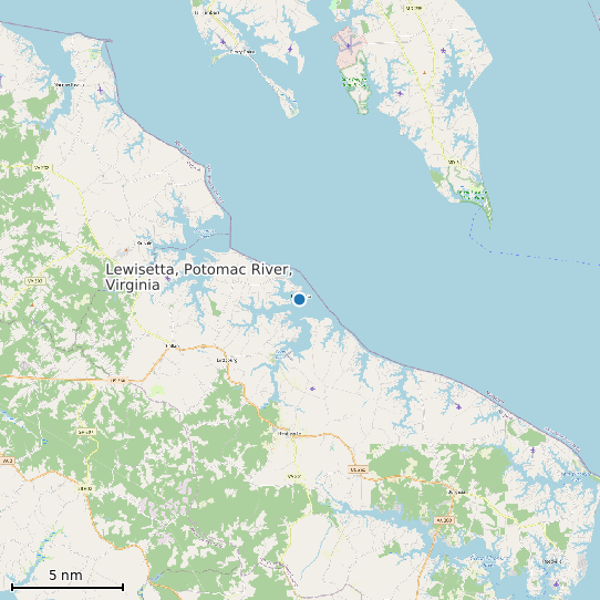 Map of Lewisetta, Potomac River, Virginia Tide Prediction Station