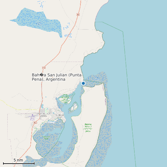 Map of Bah�a San Julian (Punta Pena), Argentina Tide Prediction Station