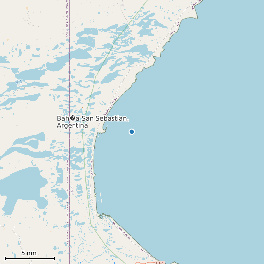 Map of Bah�a San Sebastian, Argentina Tide Prediction Station