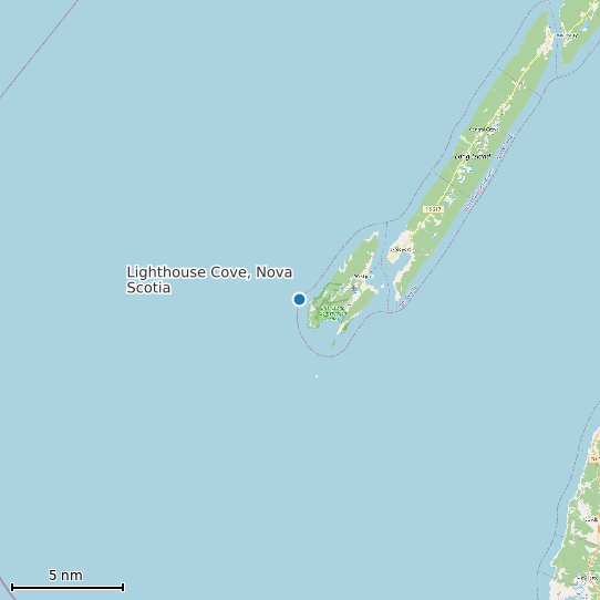 Map of Lighthouse Cove, Nova Scotia Tide Prediction Station