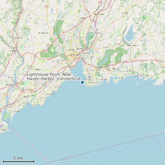 Map of Lighthouse Point, New Haven Harbor, Connecticut Tide Prediction Station