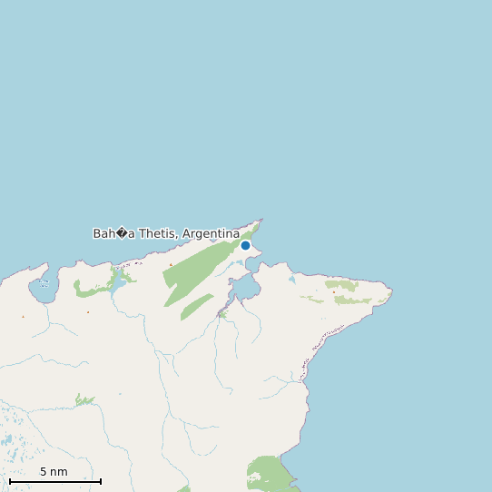 Map of Bah�a Thetis, Argentina Tide Prediction Station
