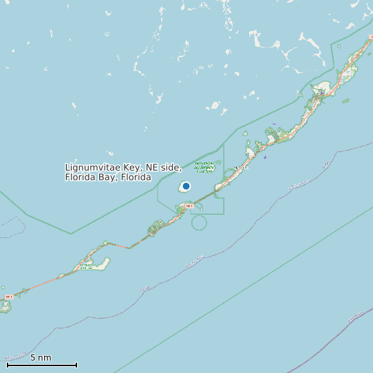 Map of Lignumvitae Key, NE side, Florida Bay, Florida Tide Prediction Station