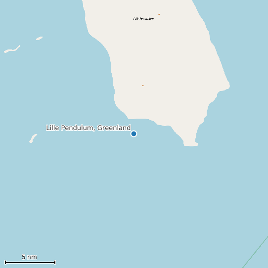 Map of Lille Pendulum, Greenland Tide Prediction Station