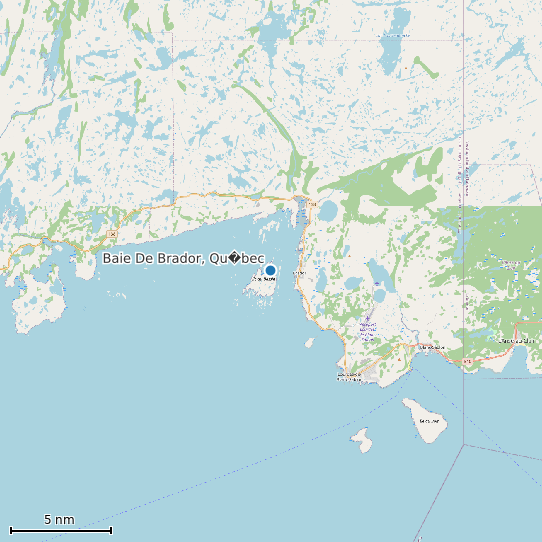 Map of Baie De Brador, Qu�bec Tide Prediction Station