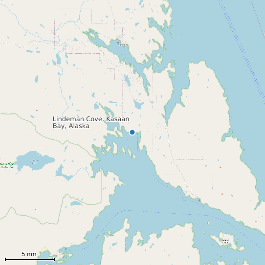 Map of Lindeman Cove, Kasaan Bay, Alaska Tide Prediction Station