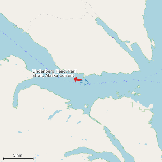 Map of Lindenberg Head, Peril Strait, Alaska Current Prediction Station