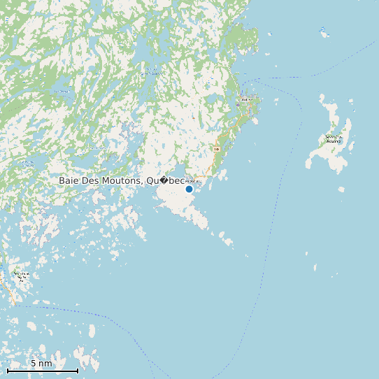 Map of Baie Des Moutons, Qu�bec Tide Prediction Station