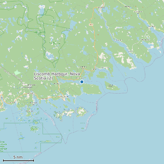 Map of Liscomb Harbour, Nova Scotia (2) Tide Prediction Station
