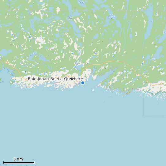 Map of Baie Johan-Beetz, Qu�bec Tide Prediction Station