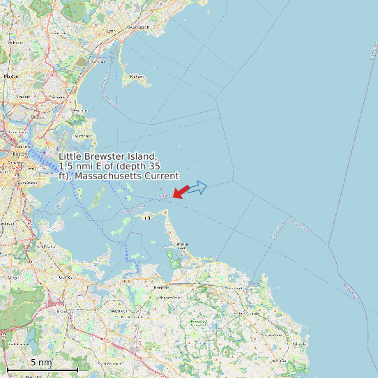 Map of Little Brewster Island, 1.5 nmi E of (depth 35 ft), Massachusetts Current Prediction Station