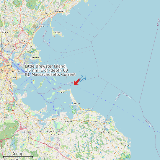 Map of Little Brewster Island, 1.5 nmi E of (depth 60 ft), Massachusetts Current Prediction Station