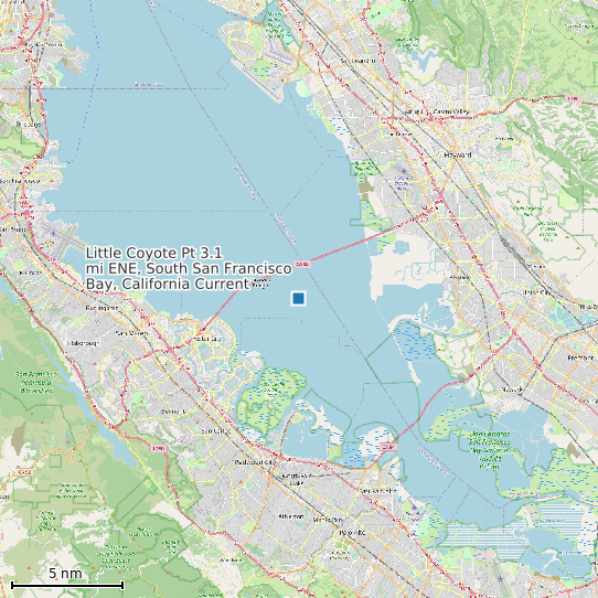 Map of Little Coyote Pt 3.1 mi ENE, South San Francisco Bay, California Current Prediction Station