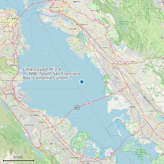 Map of Little Coyote Pt 3.4 mi NNE, South San Francisco Bay, California Current Prediction Station