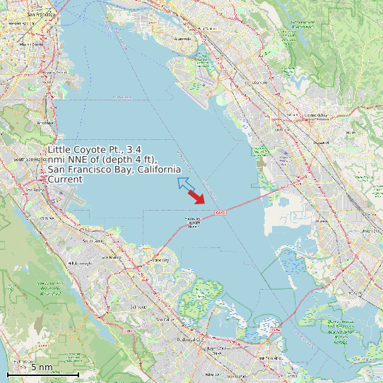 Map of Little Coyote Pt., 3.4 nmi NNE of (depth 4 ft), San Francisco Bay, California Current Prediction Station