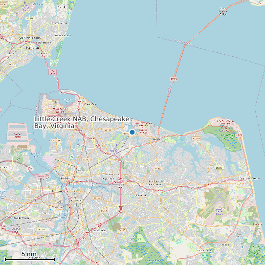 Map of Little Creek NAB, Chesapeake Bay, Virginia Tide Prediction Station