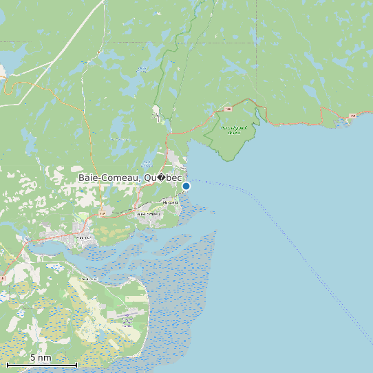 Map of Baie-Comeau, Qu�bec Tide Prediction Station