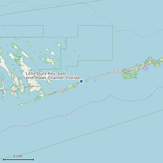 Map of Little Duck Key, east end, Hawk Channel, Florida Tide Prediction Station