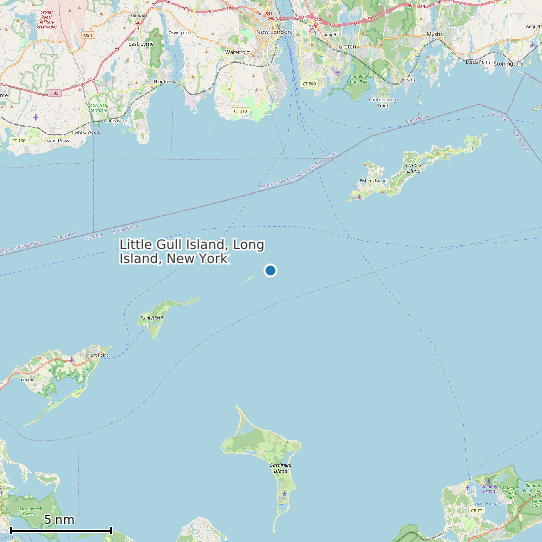 Map of Little Gull Island, Long Island, New York Tide Prediction Station