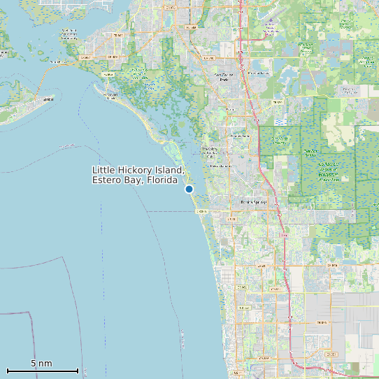 Map of Little Hickory Island, Estero Bay, Florida Tide Prediction Station