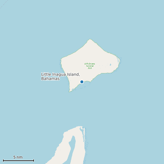 Map of Little Inagua Island, Bahamas Tide Prediction Station