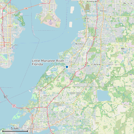 Map of Little Manatee River, Florida Tide Prediction Station