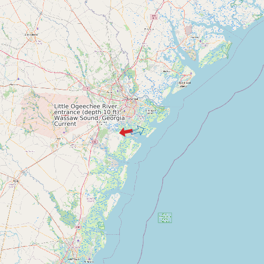 Little Ogeechee River entrance (depth 10 ft), Wassaw Sound, Georgia Current map