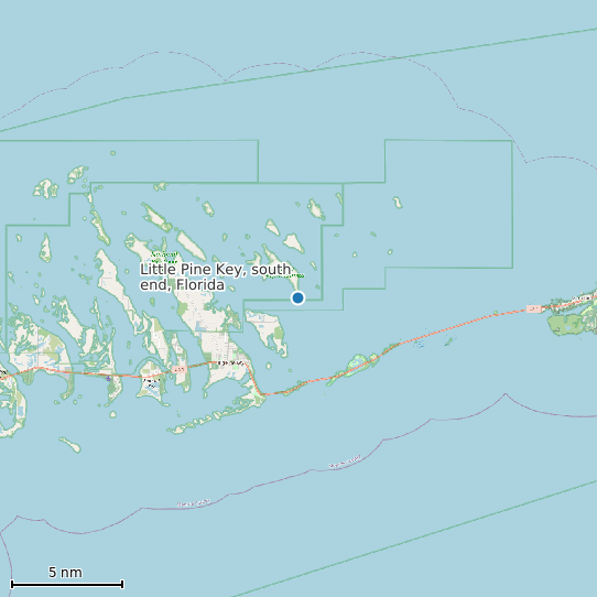 Map of Little Pine Key, south end, Florida Tide Prediction Station