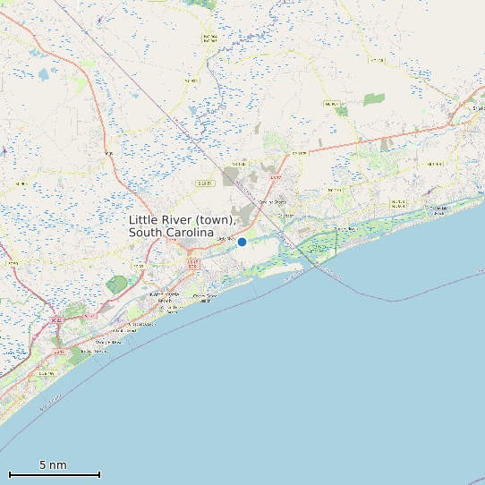 Map of Little River (town), South Carolina Tide Prediction Station