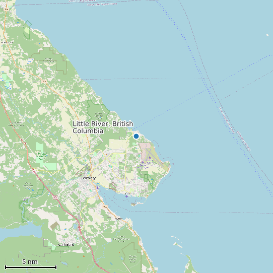 Map of Little River, British Columbia Tide Prediction Station