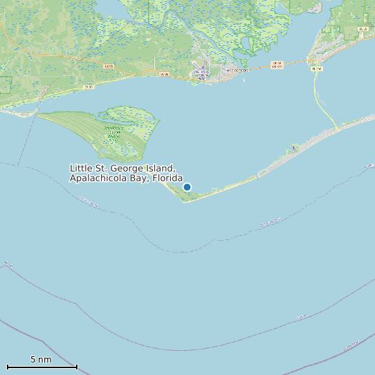 Map of Little St. George Island, Apalachicola Bay, Florida Tide Prediction Station