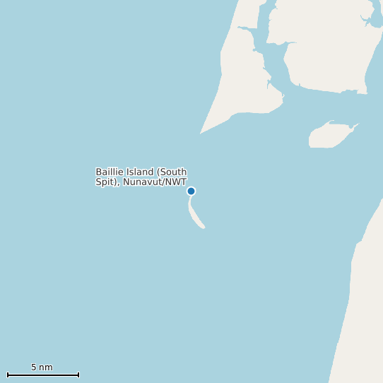 Map of Baillie Island (South Spit), Nunavut/NWT Tide Prediction Station