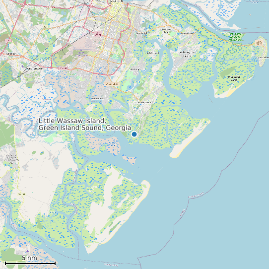 Map of Little Wassaw Island, Green Island Sound, Georgia Tide Prediction Station
