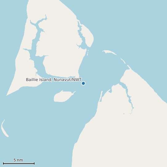 Map of Baillie Island, Nunavut/NWT Tide Prediction Station