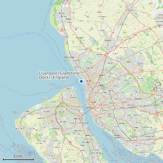 Map of Liverpool (Gladstone Dock), England Tide Prediction Station